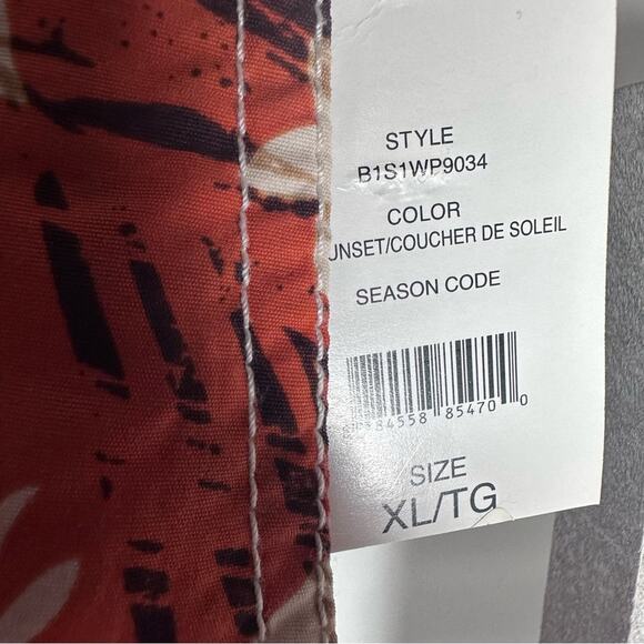 Black Brown 1826 Swim Trunks Board Shorts Size XL Orange Sunset Floral Print NWT - Picture 5 of 5